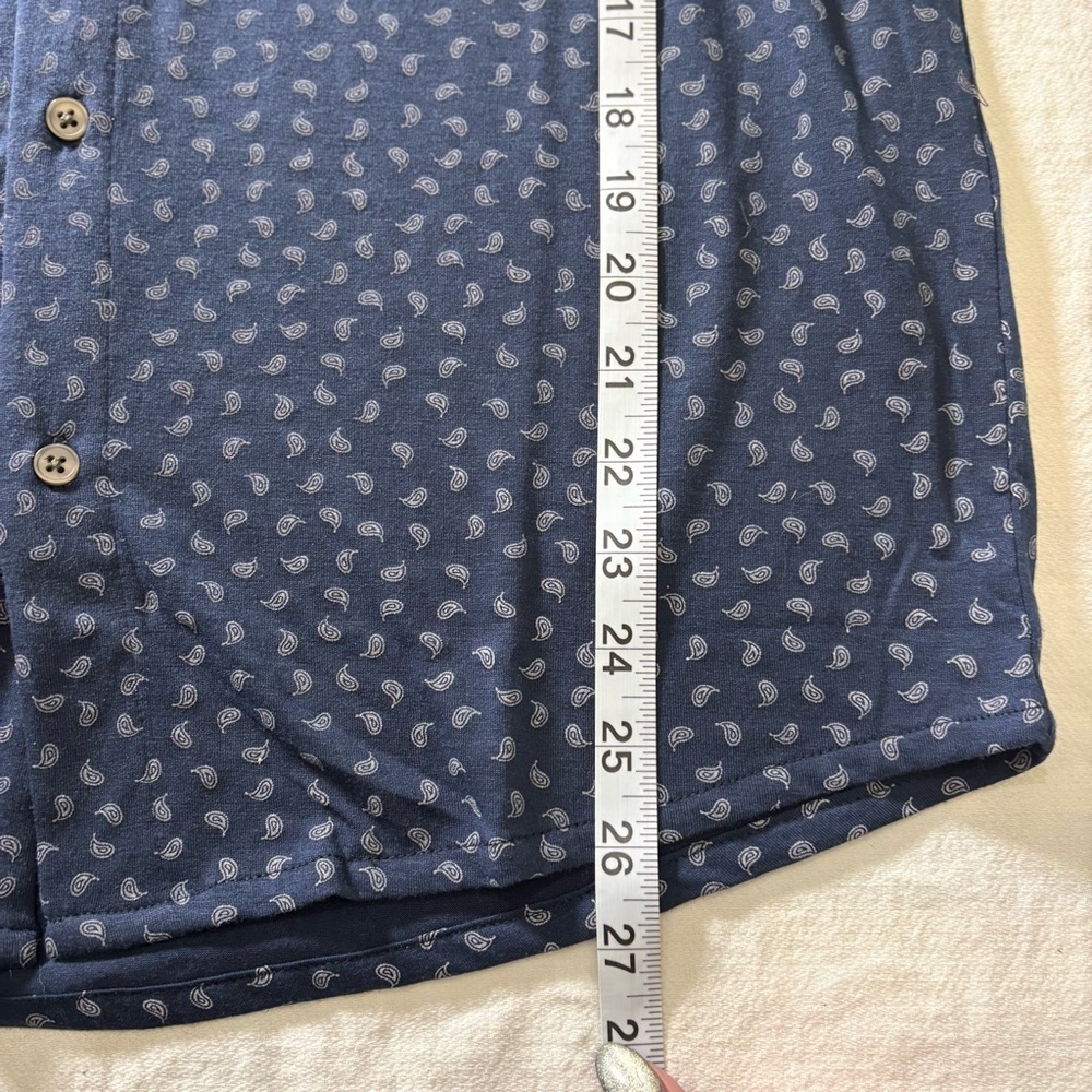 Cotton & Co Mens Small Paisley Button Front Shirt NWT Blue Casual Summer - Picture 6 of 7